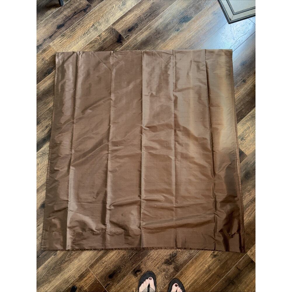 POTTERY BARN 2 Silk Dupioni Drape Curtain 108" Lined Panels Espresso Sun Fading - Picture 11 of 14